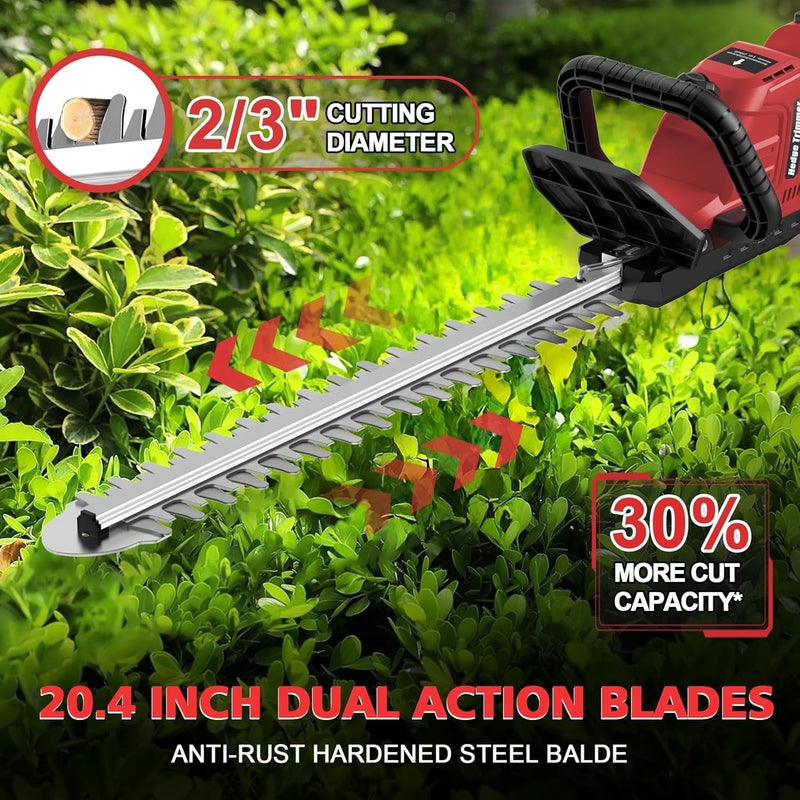 Givilo Cordless Hedge Trimmer Compatible with Milwaukee M18 Battery, 20-Inch Electric Hedge Trimmer, Battery Powered Brushless Bush Trimmer, 2/3'' Cutting Capacity, Lightweight & Rotatable Handle(No Battery) - Image 3